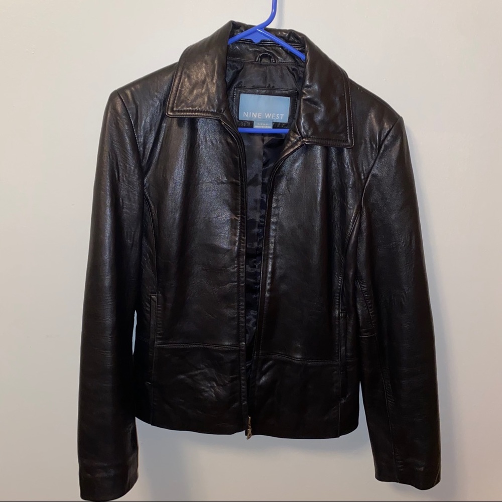 Nine West authentic black leather jacket